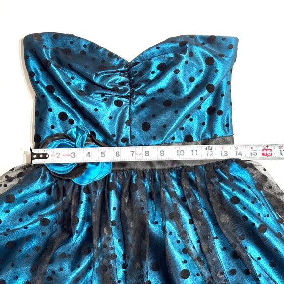 Vtg Y2K Gunne Sax Jessica McClintock Strapless Dress Polkadot Cupcake HOCO Prom - Picture 15 of 16